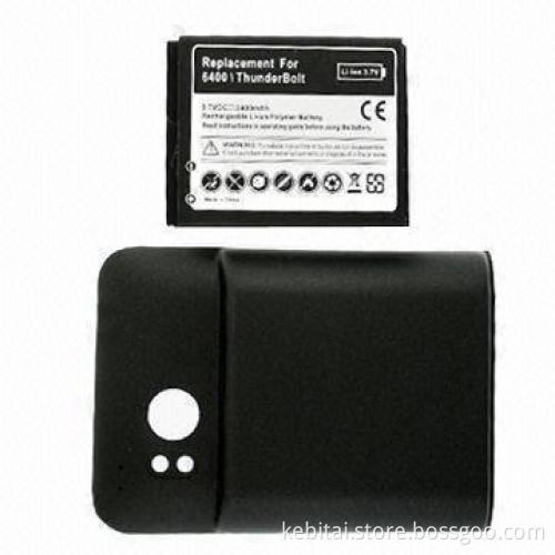 Extended Battery Pack with 2,400mAh Capacity and Black Cover, Suitable for HTC 6400/Thunder Bolt